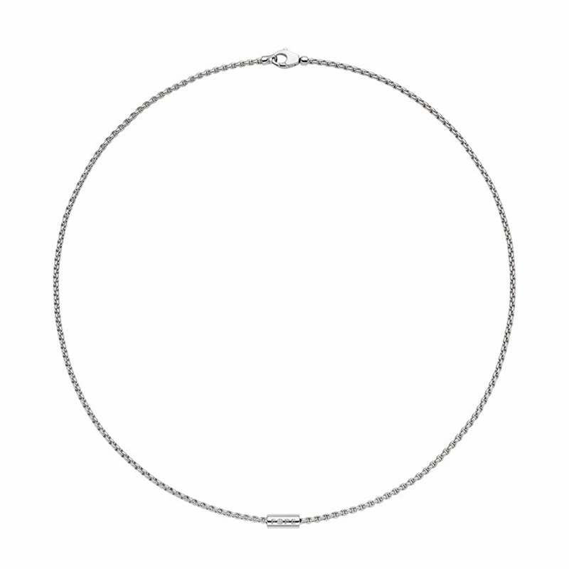 Fope Aria 18ct White Gold 0.02ct Diamond Necklace