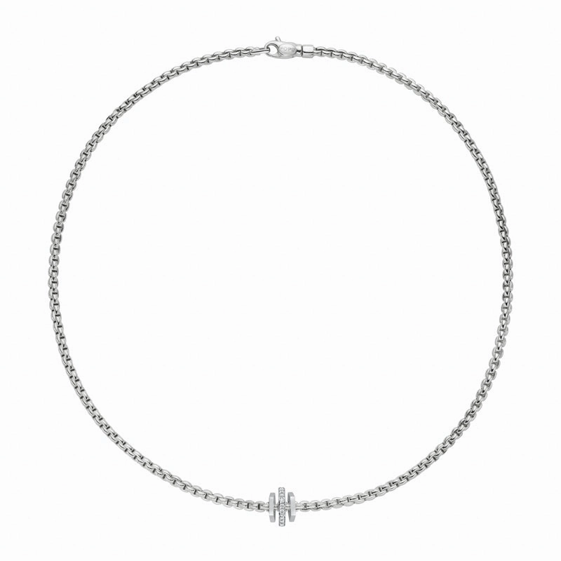 Fope Eka 18ct White Gold 0.15ct Diamond Necklace