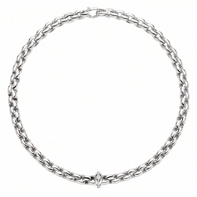 Fope Eka 18ct White Gold 0.19ct Diamond Necklace