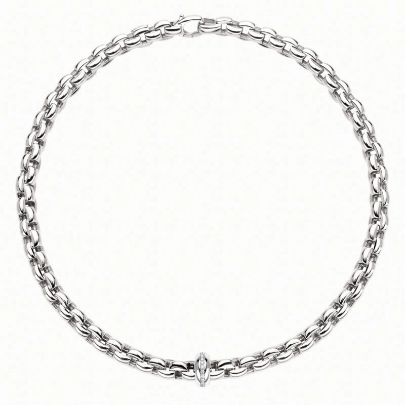 Fope Eka 18ct White Gold 0.19ct Diamond Necklace