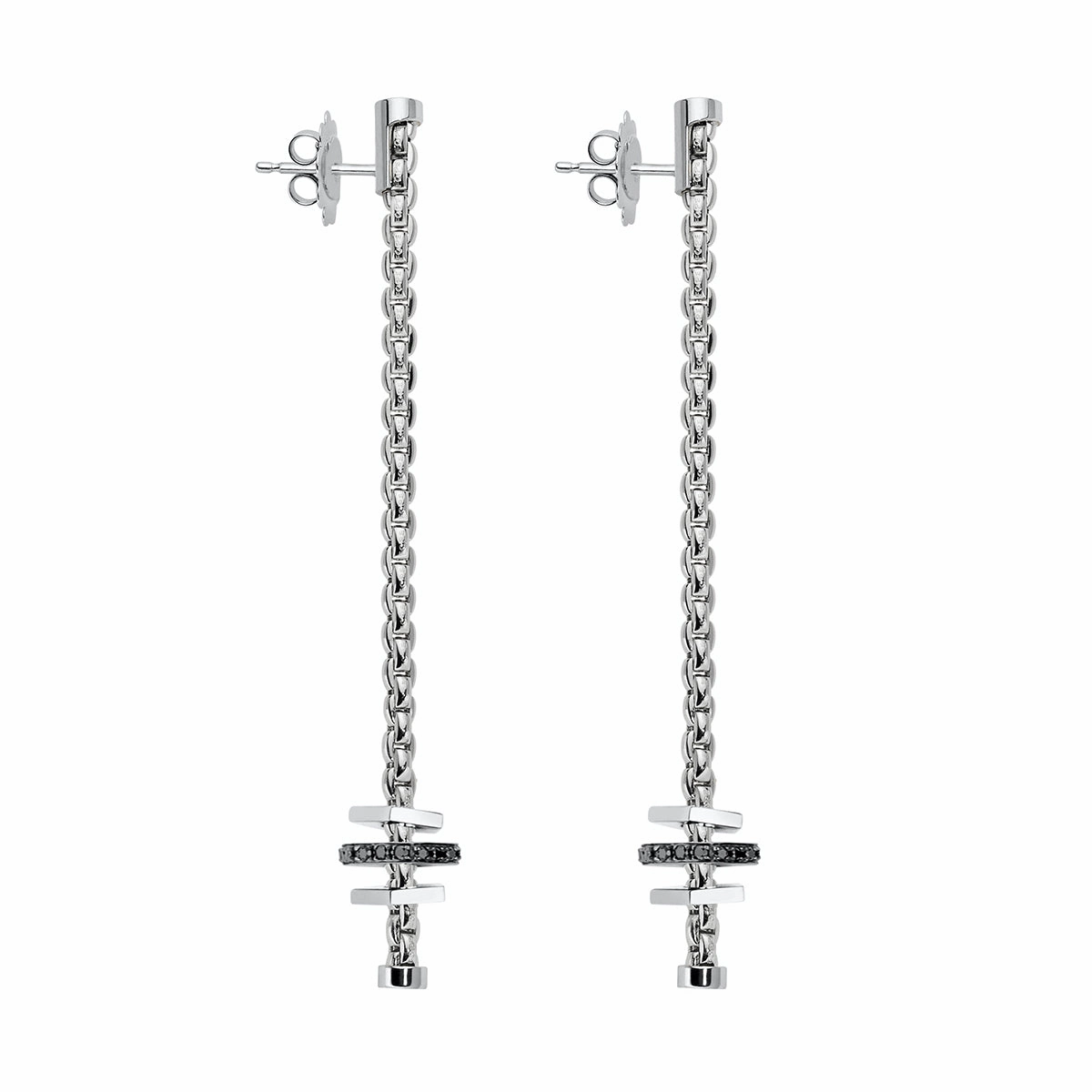 Fope Eka 18ct White Gold 0.32ct Black Diamond Drop Earrings
