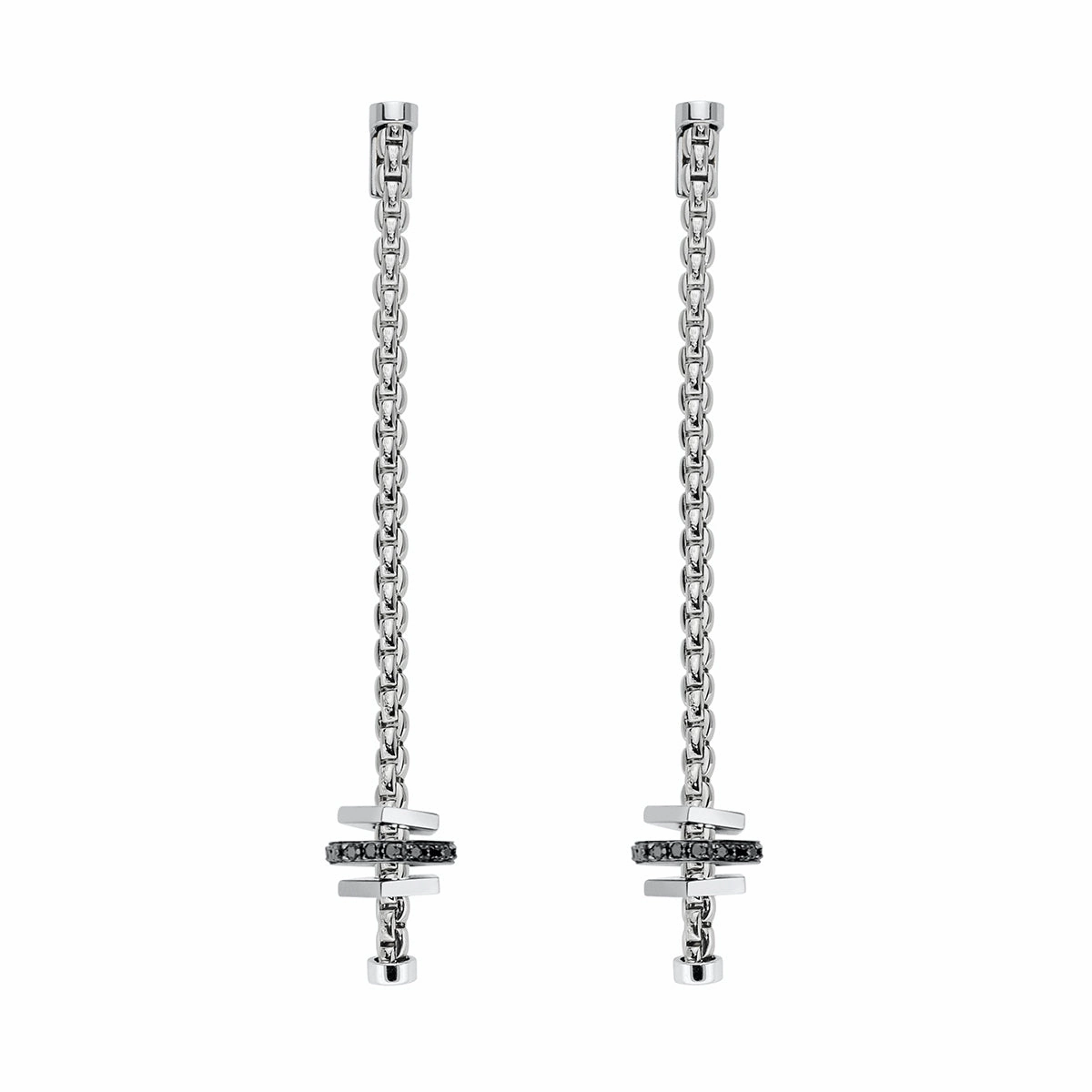 Fope Eka 18ct White Gold 0.32ct Black Diamond Drop Earrings
