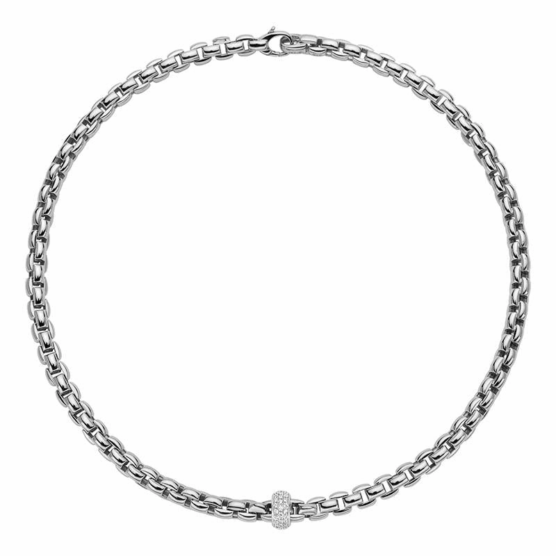Fope Eka Anniversario 18ct White Gold 0.40ct Diamond Necklace