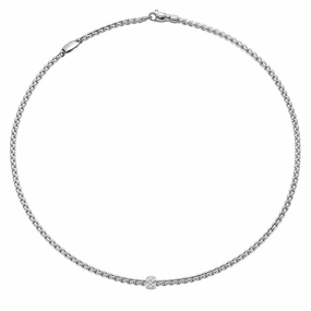 Fope Eka Tiny 18ct White Gold 0.19ct Diamond Necklace