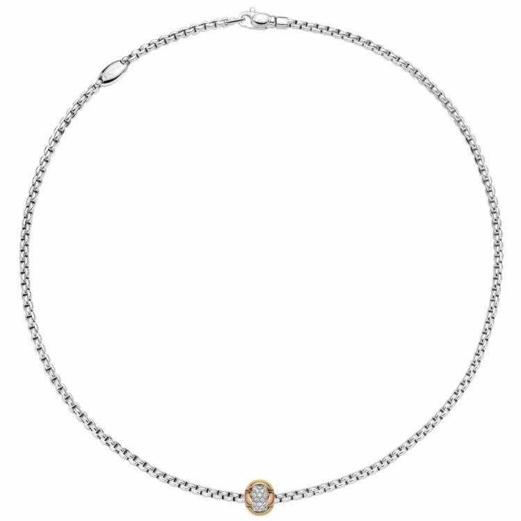 Fope Eka Tiny 18ct White Gold 0.25ct Diamond Necklace