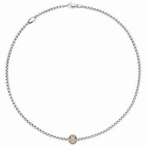 Fope Eka Tiny 18ct White Gold 0.25ct Diamond Necklace