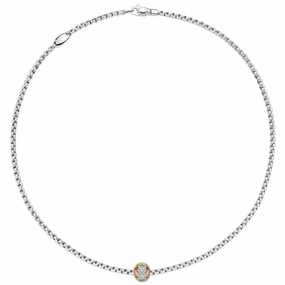 Fope Eka Tiny 18ct White Gold 0.25ct Diamond Necklace