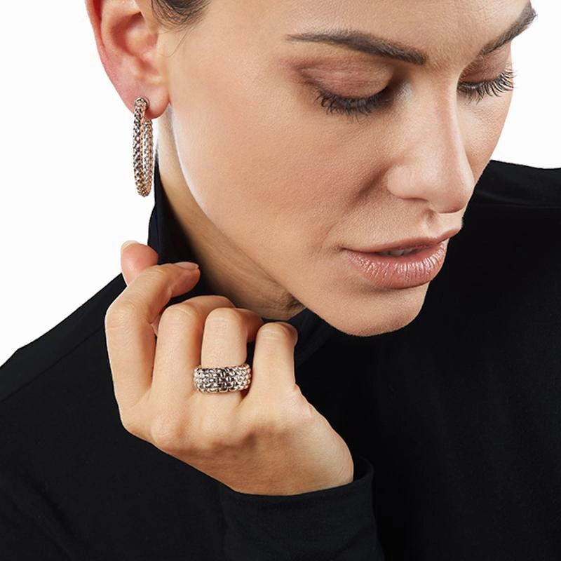 Fope Essentials 18ct White Gold Medium Hoop Earrings