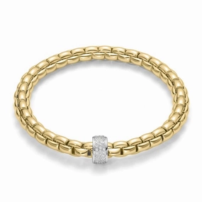 Fope Flex'It Eka 18ct Yellow Gold 0.53ct Diamond Bracelet