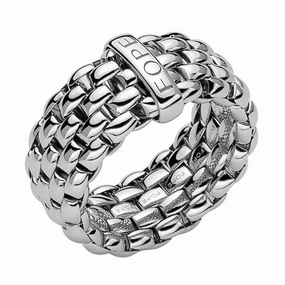 Fope Flex'it Essentials 18ct White Gold Wide Ring