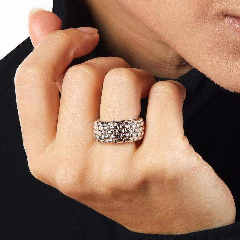Fope Flex'it Essentials 18ct White Gold Wide Ring