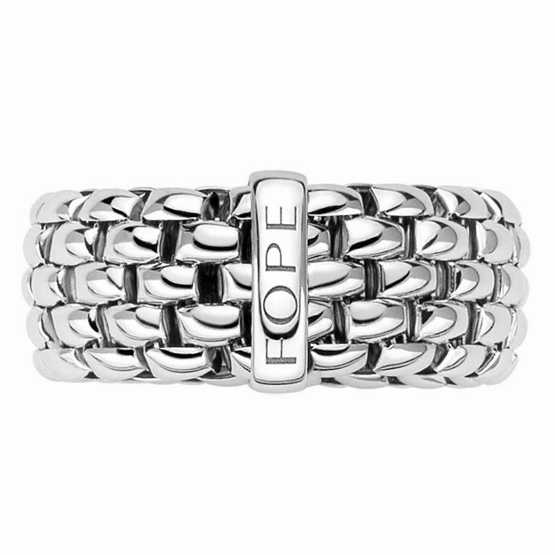 Fope Flex'it Essentials 18ct White Gold Wide Ring