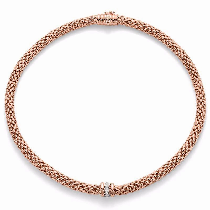Fope Flex'It Love Nest 18ct Rose Gold Diamond Necklace