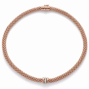 Fope Flex'It Love Nest 18ct Rose Gold Diamond Necklace