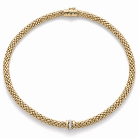 Fope Flex'It Love Nest 18ct Yellow Gold Diamond Necklace