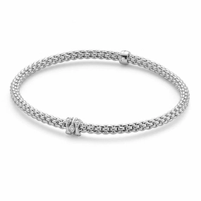 Fope Flex'It Prima 18ct White Gold 0.12ct Diamond Bracelet
