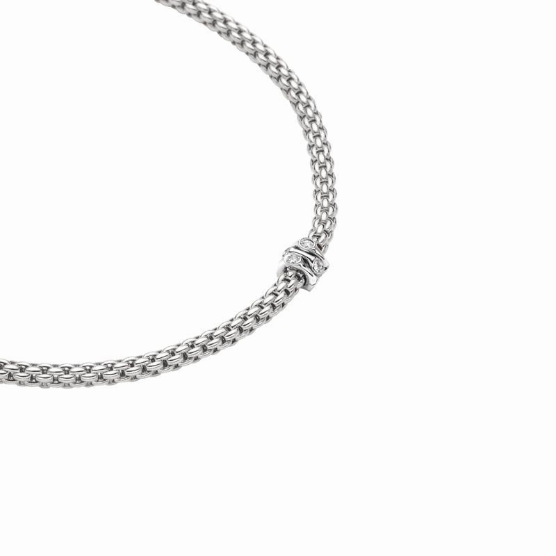 Fope Flex'it  Prima 18ct White Gold 0.12ct Diamond Necklace