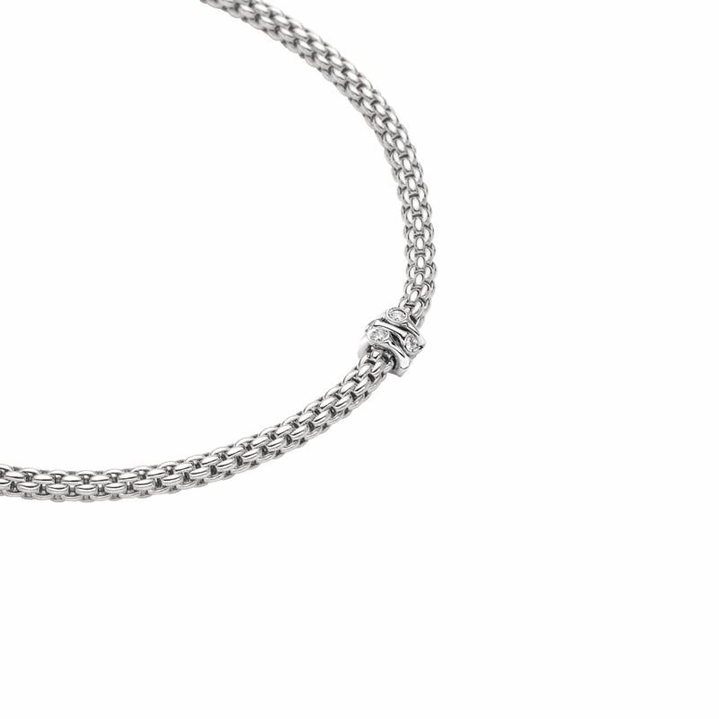 Fope Flex'it  Prima 18ct White Gold 0.12ct Diamond Necklace