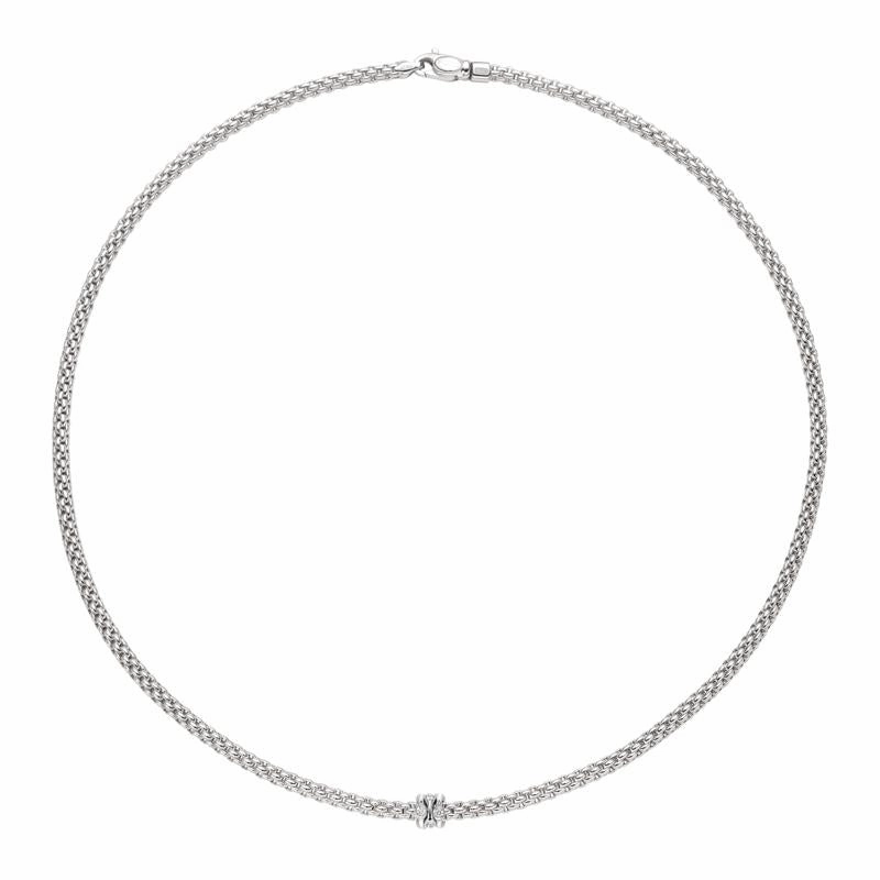 Fope Flex'it  Prima 18ct White Gold 0.12ct Diamond Necklace