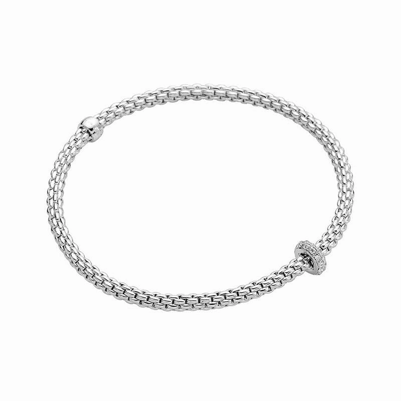 Fope Flex'it Prima 18ct White Gold 0.18ct Diamond Bracelet