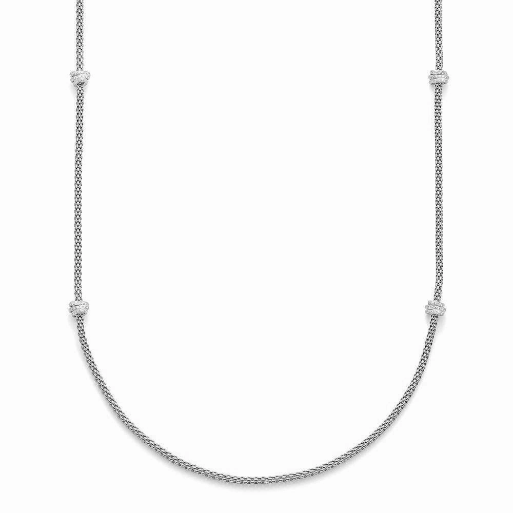 Fope Flex'It Prima 18ct White Gold 1.24ct Diamond 80cm Necklace