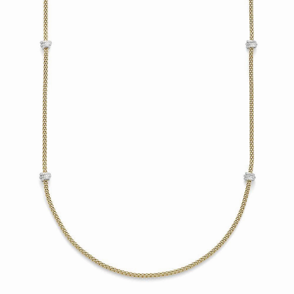 Fope Flex'It Prima 18ct Yellow Gold 1.24ct Diamond 80cm Necklace