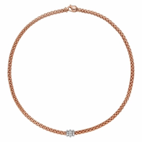 Fope Flex'it Solo 18ct Rose Gold 0.17ct Diamond Necklace