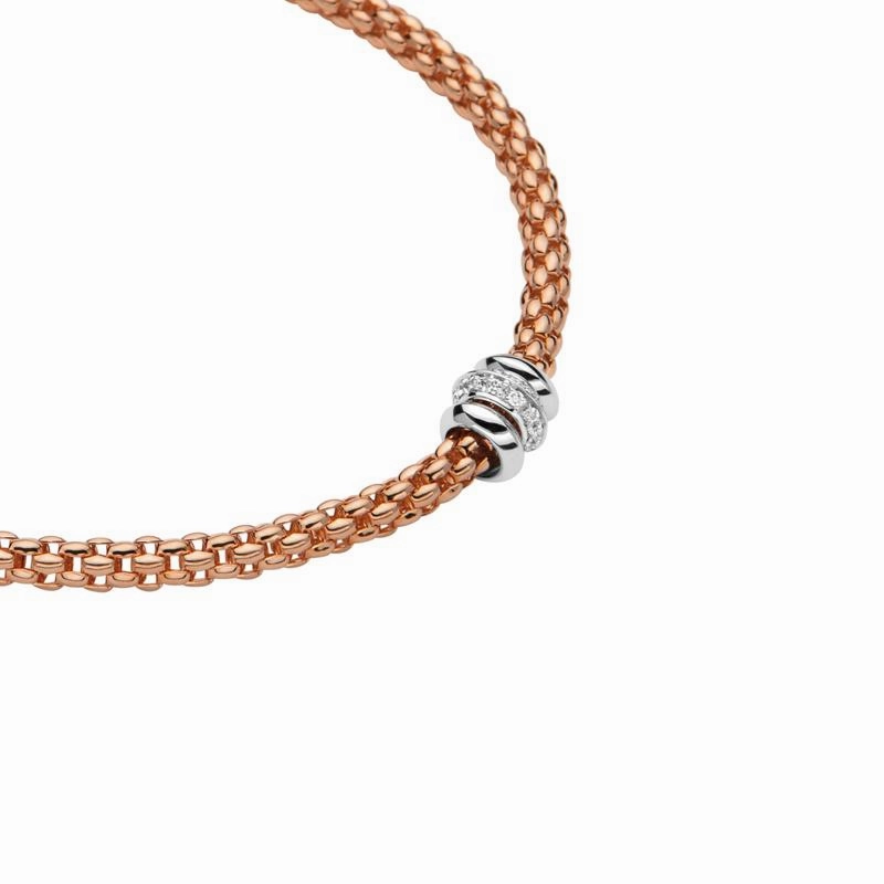 Fope Flex'it Solo 18ct Rose Gold 0.17ct Diamond Necklace