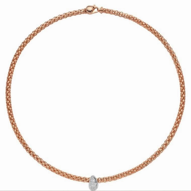 Fope Flex'it Solo 18ct Rose Gold 0.33ct Diamond Necklace