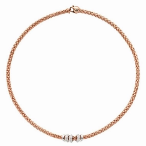 Fope Flex'it Solo 18ct Rose Gold 0.50ct Diamond Necklace