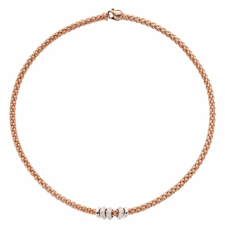 Fope Flex'it Solo 18ct Rose Gold 0.50ct Diamond Necklace