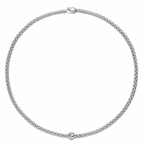 Fope Flex'it Solo 18ct White Gold 0.10ct Diamond Necklace