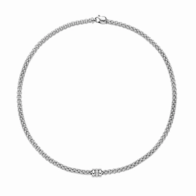 Fope Flex'it Solo 18ct White Gold 0.10ct Diamond Necklace