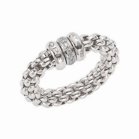 Fope Flex'it Solo 18ct White Gold 0.10ct Diamond Ring