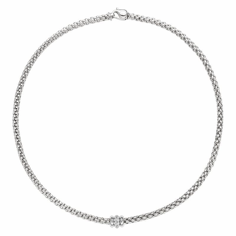 Fope Flex'it Solo 18ct White Gold 0.17ct Diamond Necklace D