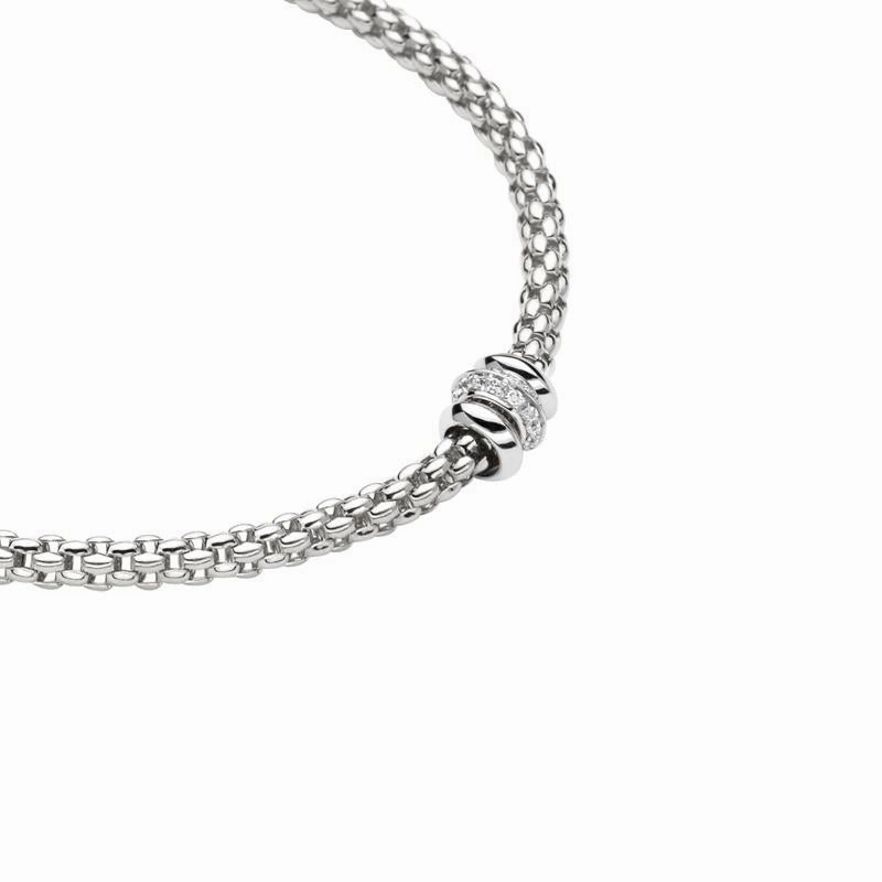 Fope Flex'it Solo 18ct White Gold 0.17ct Diamond Necklace D