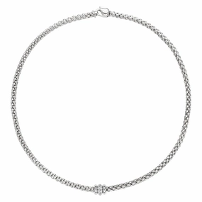 Fope Flex'it Solo 18ct White Gold 0.17ct Diamond Necklace D