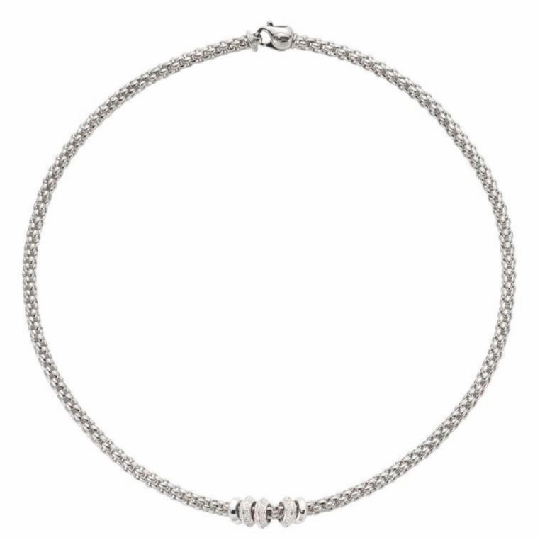 Fope Flex'it Solo 18ct White Gold 0.50ct Diamond Necklace