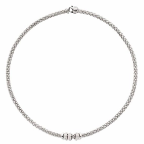 Fope Flex'it Solo 18ct White Gold 0.50ct Diamond Necklace