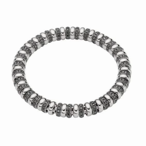 Fope Flex'it Solo 18ct White Gold 3.05ct Black Diamond Bracelet