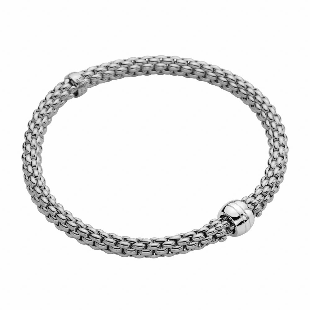 Fope Flex'it Solo 18ct White Gold Bracelet D