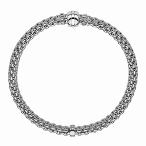 Fope Flex'it Solo 18ct White Gold Bracelet D