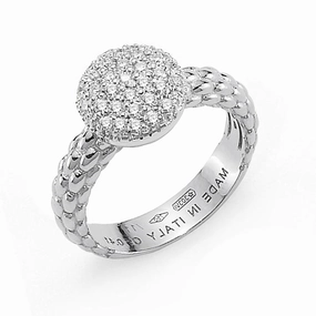 Fope Flex'It Solo 18ct White Gold Pave Set 0.41ct Diamond Ring
