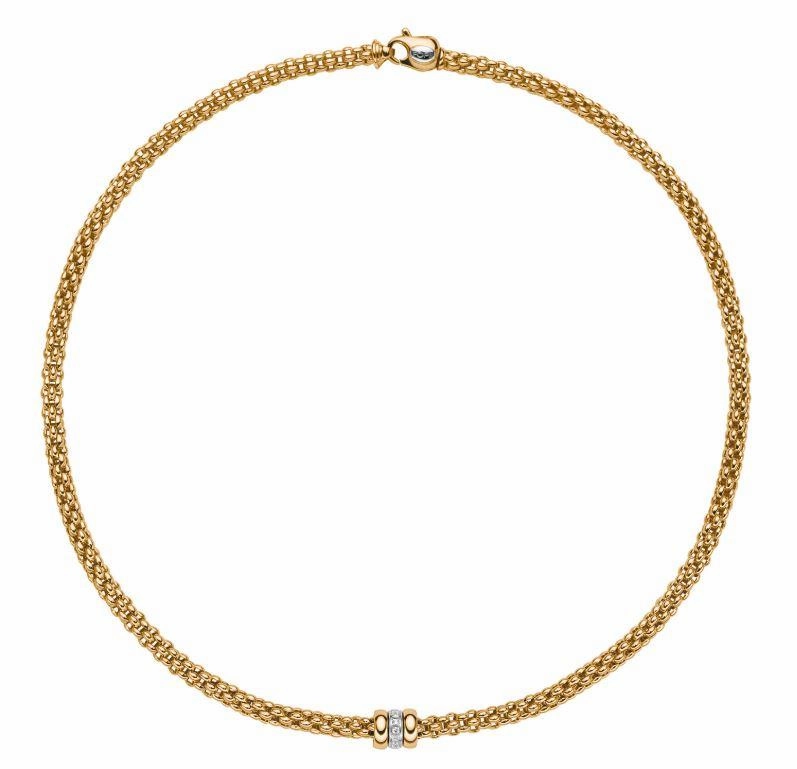 Fope Flex'it Solo 18ct Yellow Gold 0.10ct Diamond Necklace
