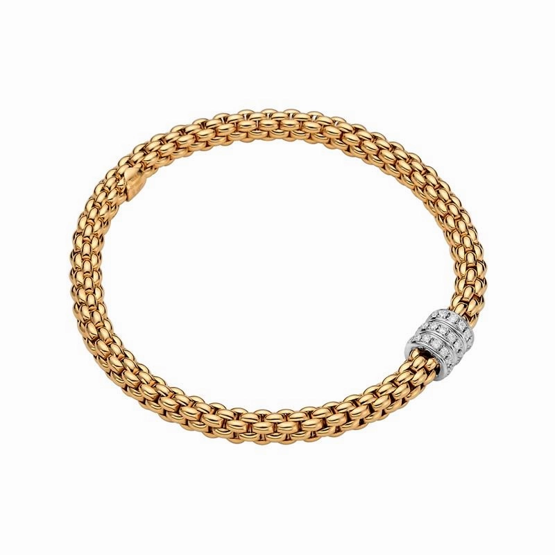 Fope Flex'it Solo 18ct Yellow Gold 0.30ct Diamond Bracelet