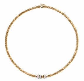 Fope Flex'it Solo 18ct Yellow Gold 0.50ct Diamond Necklace