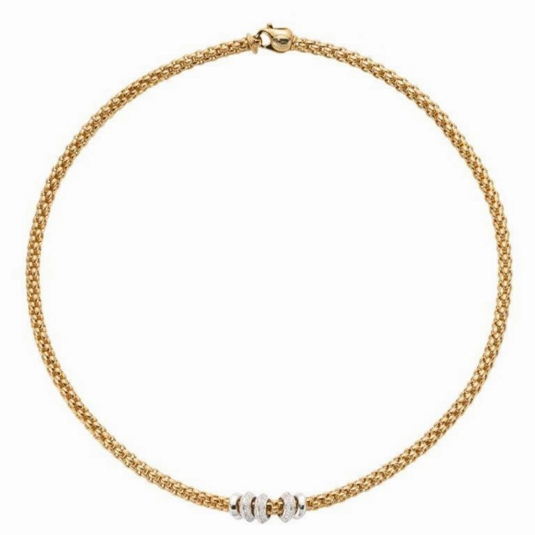 Fope Flex'it Solo 18ct Yellow Gold 0.50ct Diamond Necklace