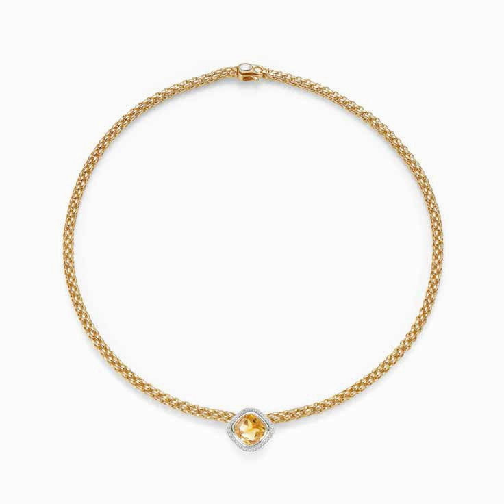 Fope FLEX'IT SOLO Necklaces Citrine Diamond 18ct Yellow Gold