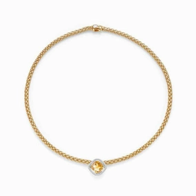 Fope FLEX'IT SOLO Necklaces Citrine Diamond 18ct Yellow Gold