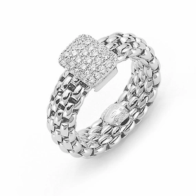 Fope Flex'It Vendome 18ct White Gold 0.41ct Pave Diamond Ring
